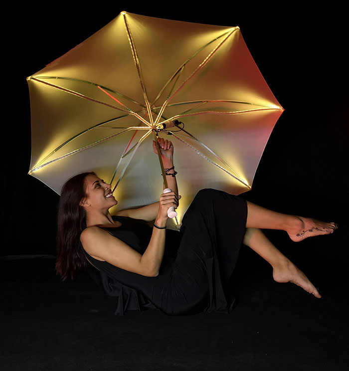 paraguas led rgb inteligente programable dancer animación performance